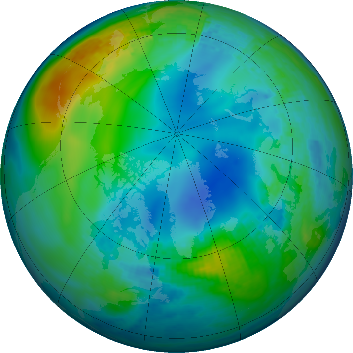 Arctic ozone map for 18 November 2002